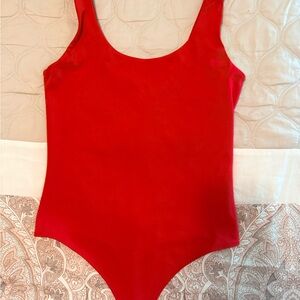 Red Express Body Contour High Compression Scoop Neck Bodysuit